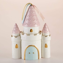 Baby Aspen Simply Enchanted Ceramic Porcelain Princess Castle Piggy Bank Room Decor & Gift, Multicolored
