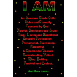 I Am alphabet Affirmation Poem for Black Children, Black History Month Posters,