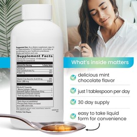 Tripeptide Marine Collagen with Hydrolyzed Peptides - Advanced Anti-Aging & Skin Renewal Supplement for Hair, Skin, and Nail | Mint Chocolate Flavor with 30 Liquid Servings