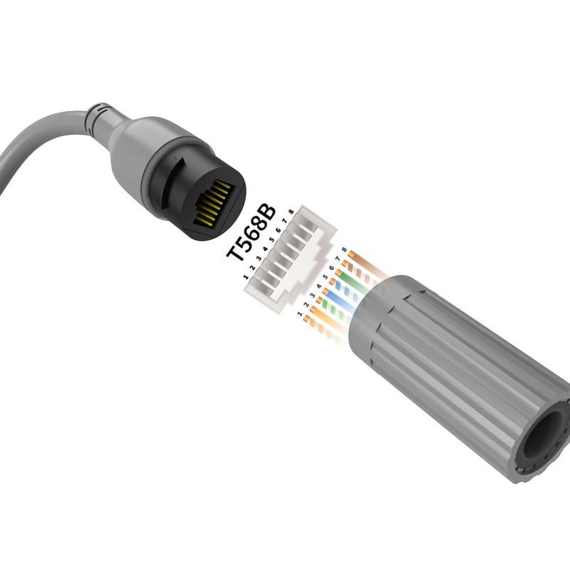 Cable Extension Adapter 1200Mbps SPX Male to RJ45 Female Connector