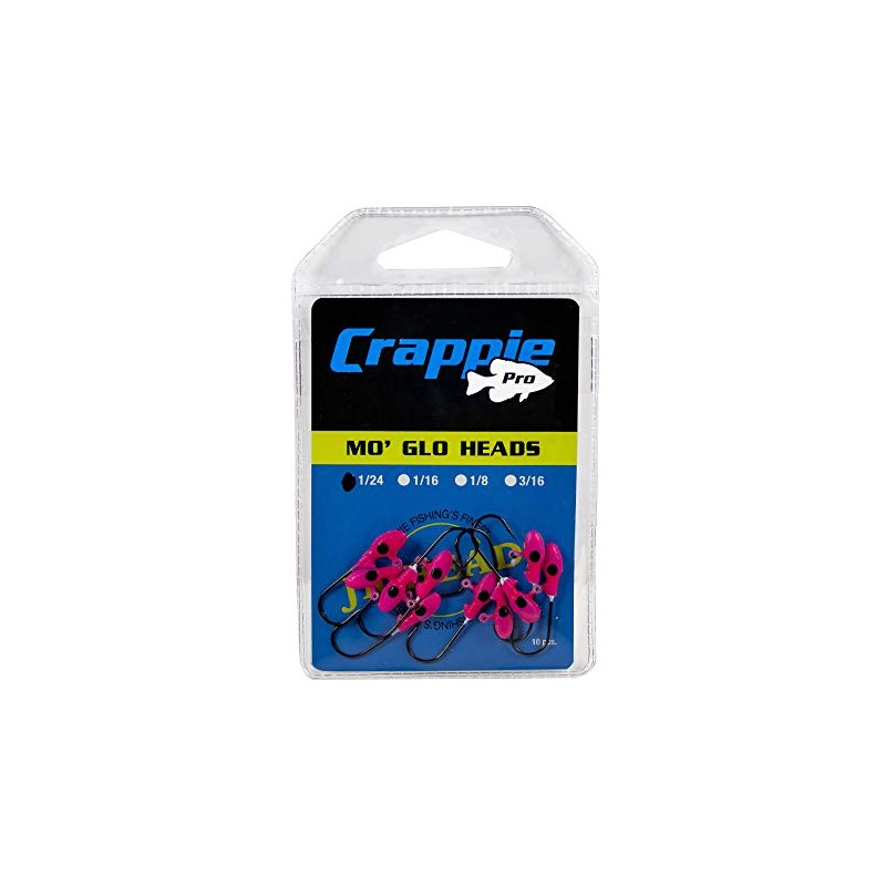 Crappie Pro Mo' Glo Glow-in-The-Dark Jig Heads for Soft Plastic