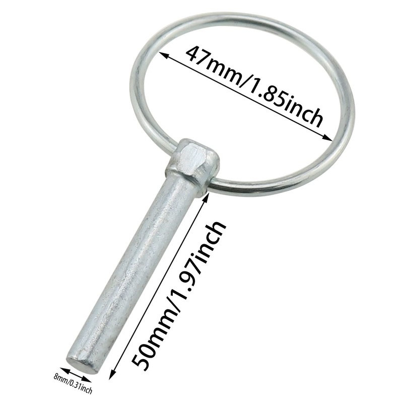 ZZHXSM 4PCS M8x50 M8 Carbon Steel Tractor Trucks Pin Ring