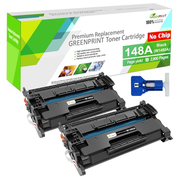 2 Packs 148A W1480A (NO CHIP with Tool) Compatible Toner