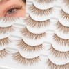 Light Brown Eyelash False Lashes - 14mm Natural Light Brown