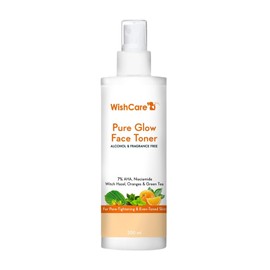 WishCare Pure Glow Facial Toner - 5% Fruit AHA, Hyaluronic Acid, Niacinamide and Oranges - For Radiant and Pore Minimising Effect - 200ml (PGFT200)