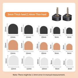 Keroius High Heel Shoes Replacement Tips Shoe Repair Stiletto Caps Heel Protector Dowels Women's U-Shape High Heel Covers (20 Pairs U Shape-Black, 5 Size)