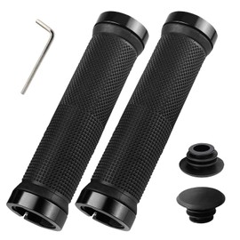 Bicycle Grip, Handle Grip Replacement, Non-Slip Rubber, Inner Diameter 0.9 inches (22 mm), Mountain Bike, MTB BMX, Folding Bicycle, Cross Bike, Universal Use, Left and Right Pair for Easy Grip with