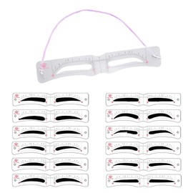YINKE Eyebrow Template for Women, Set of 12, Eyebrow Stencils, Eyebrow Shape Template with Strap, Easy to Draw, Beginners, Easy to Use, Eyebrow Makeup Tool, Makeup Tools