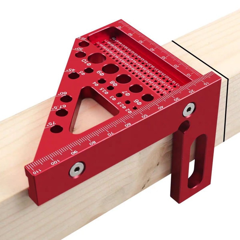 Tofelf 3D Multi-Angle Measuring Ruler,45/90 Degree Aluminum Alloy Woodworking Square