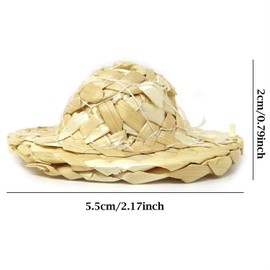 Honbay 6PCS Mini Hand Knitting Doll Straw Hat for DIY Crafts Jewelry Accessories Decoration