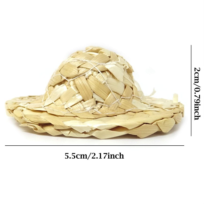 Honbay 6PCS Mini Hand Knitting Doll Straw Hat for DIY