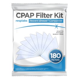 resplabs CPAP Filters Compatible with Resvent iBreeze CPAP and BiPAP Machines - Standard Replacement Filter (180 Pack)