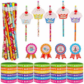 ZhouBoat 122 Pcs Birthday Classroom Kit, Back to School Supplies with Pencils Cards Bracelets Stickers for Teachers Students Party Rewards Bulk Goody Bags