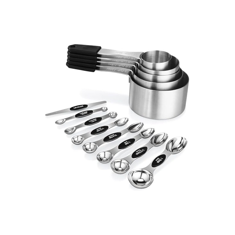 Magnetic Measuring Cups & Spoons Set, 5 Heavy Duty Cups,8