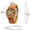 Tiong Fashion Men's Wooden Mechanical Skeleton Watches, No Battery Wooden