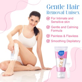 Private Hair Removal Cream for Women,Gentle Skin Friendly Painless Hair Removal Cream, For Unwanted Hair in Underarms, Private Parts, Pubic & Bikini Area, for All Skin Types