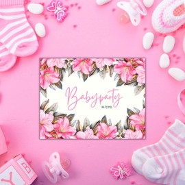 Babyparty Ratespiel: 20 Babyshower Karten zum Ausfüllen für Babyparty Mädchen und Jungen Baby Shower Spiele Ratespiel Geschenk für Schwangere