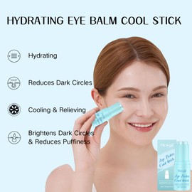 Hydrating Eye Balm Cool Stick for Dark Circles, Puffiness & Wrinkles, Cooling Multi Balm for Face, Eye, and Lip, Moisturizing Balm Stick for Tired Skin, Reduces Eye Bags, Portable Eye Care Balm, 7g