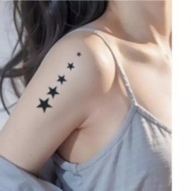 5p 스티커 타투 별모양 문신 임시 스타 뷰티소품 패션 5p Star-shaped Sticker Tattoo Temporary Star Beauty Accessories Fashion [Solid Star]