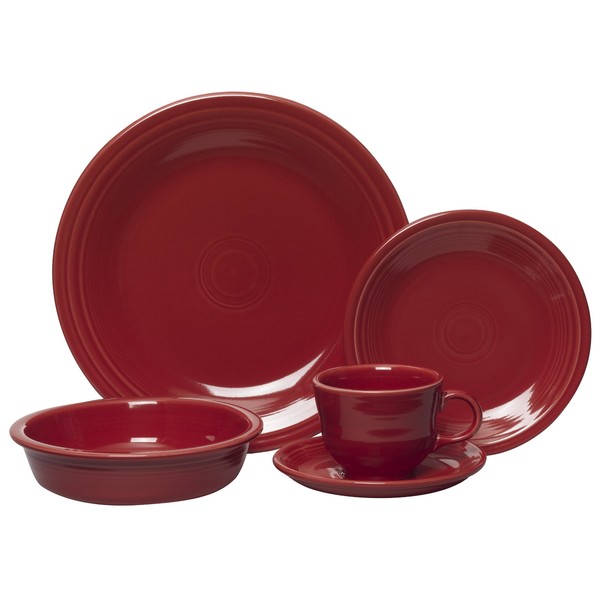 Fiesta 5-Piece Place Setting, Scarlet