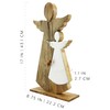 AuldHome Design Wood Enamel Nesting Angel Statue; Primitive Farmhouse Christmas