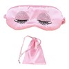 EleCharm Sweet Girl's Satin Eye Mask Long Eyelash Embroidered Eye