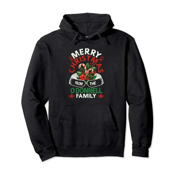 O'Donnell Family Christmas Party Costume Candy Cane Matching Pullover Hoodie