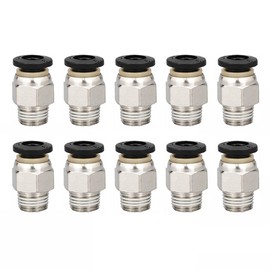 Metaland Push to Connect Fitting, 1/4" Tube OD x 1/8" NPT Male Pneumatic Air Line Quick Push Lock Adapter (Pack of 10)