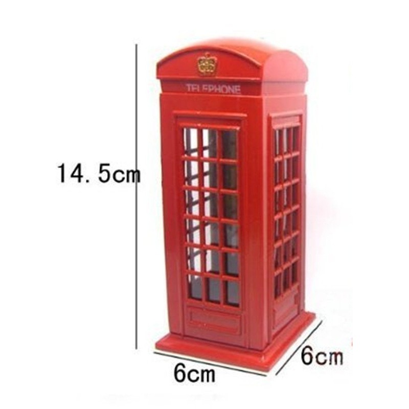 Hucha roja para cabina de teléfono, hucha de Londres, caja