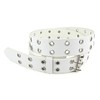 Belle Donne - Women's Double Grommet Leather Jeans Belt, White,