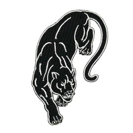 3.5" Black Embroidered Panther Iron On Patch | Decorative Wild Animal Applique Iron On/Sew On Patches for Clothing, Hats, Jackets, Clothes, Backpacks, Holes