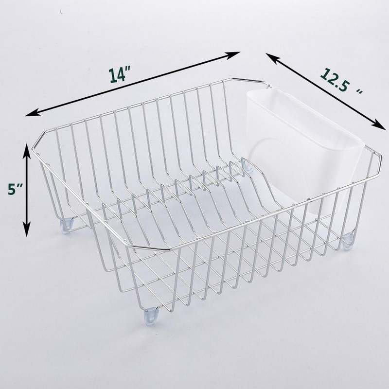 IKEBANA Dish Drying Rack Kitchen in-Sink Chrome Finish Wire Dish