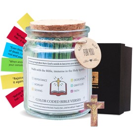 Inspirational Bible Verse, Read Me When Bible Verses Jar for Emotions, Easter Basket Stuffers, Prayer Jar with Scriptures for Women, Religious Gift, Christmas, Mother's Day Gifts