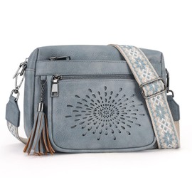 APHISON Crossbody Purse for Women，Small Crossbody Bags Trendy Vegan Leather Shoulder bag with Adjustable Strap and Tassel