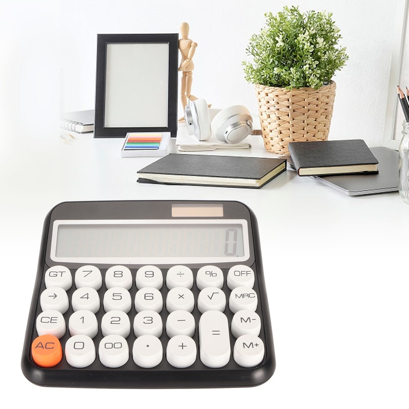 12 Digit Calculator Round Button LCD Display Calculator Detachable Auto