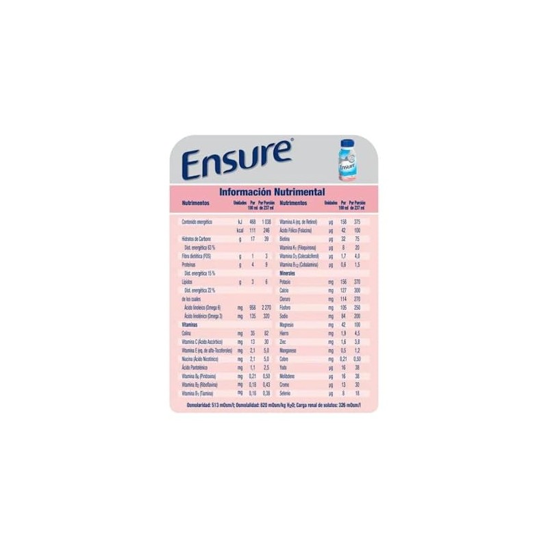 Abbott - Abbot Ensure, Sabor Fresa - 16 Envases de