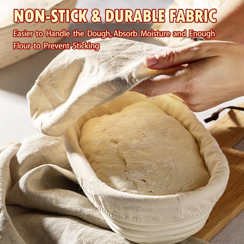 4 Pieces Bread Basket Liner Cloth, 2 Packs 10 iInch