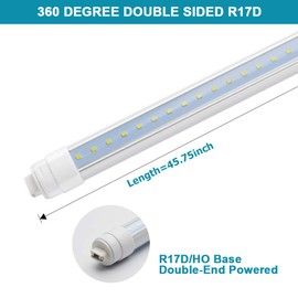JESLED 360 Degree T8 T10 T12 4ft 28w R17D/HO Base, led Outdoor Tubes for Double Sided Signs 6000K Cool White Clear Cover (4-Pack)