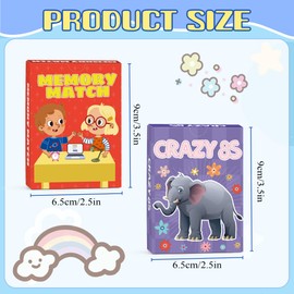 Timenued Card Game, Card Games for Kids Ages 4-8, Easy to Learn, Easter Basket Stuffers Gifts Ideal, Fun for Family Game Night Party Travel Preschool Classroom (Memory Match & Crazy 8s)