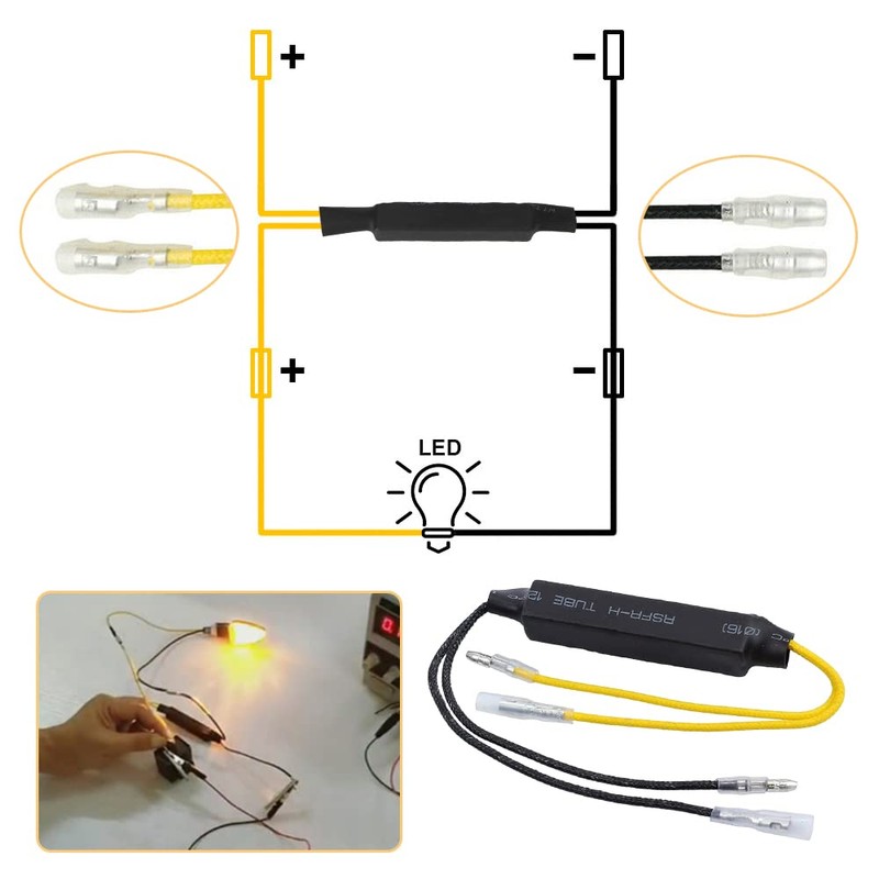 YFFSFDC Motorcycle/Motorbike LED Turn Signal Resistor, 12V, 21W, Anti-High Beam