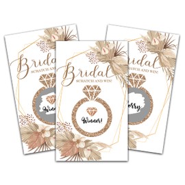 Bridal Shower Scratch Off Game Cards, Pampas Grass Greenery Bridal Lottery Tickets, Boho Floral Wedding Shower Games Ideas, Bachelorette Party Activities & Decorations (50 Pack)-07