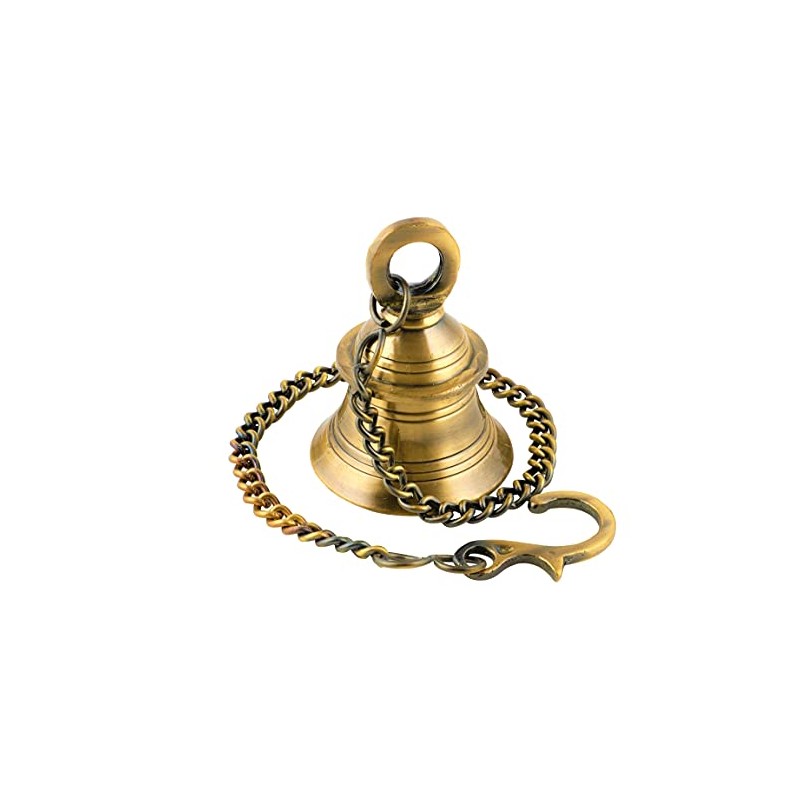 UAPAN Brass Decorative Wall Hanging Bell with Chain & Hook