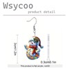 Cute Pink Snowman Christmas Tree Earrings - Hypoallergenic Xmas Jewelry