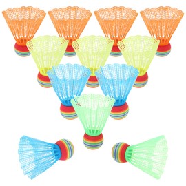Kisangel 24Pcs Colorful Badminton Shuttlecocks Nylon Birdies Ball Light Shuttlecock Rainbow Ball Bulk for Indoor Sports