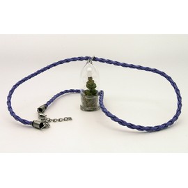 Tulip Live Succulent Terrarium Plant Necklace with 17" Violet Woven String
