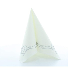 Mank Airlaid Napkins 40 x 40 cm, Perfect for Catering and Celebrations, Textile-like and Absorbent, Pack of 50, Colour Line (Silver)