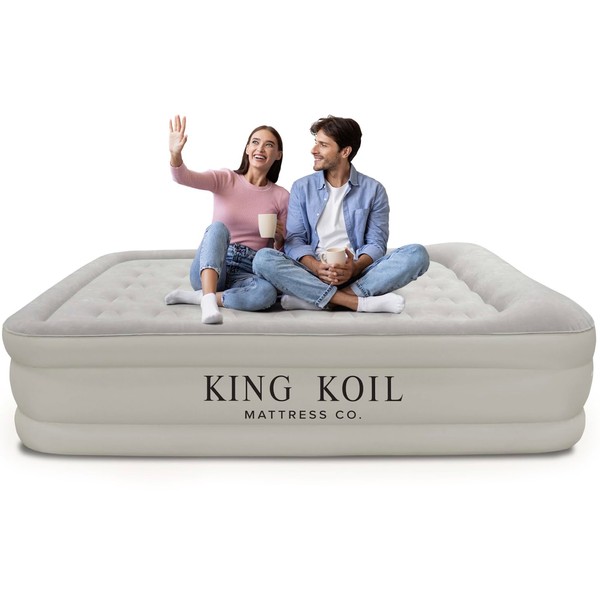 King Koil Luxury Queen Size Air Mattress with Built-in Pump,