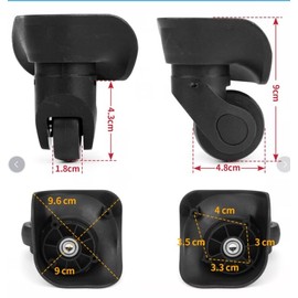 Suitcase Replacement Caster, Suitcase Wheel, Wheel, Repair Part, Carry Back Tire, Switching and Repair, 360 Degree Rotation, Replacement Wheel (041# Small, Set of 2)