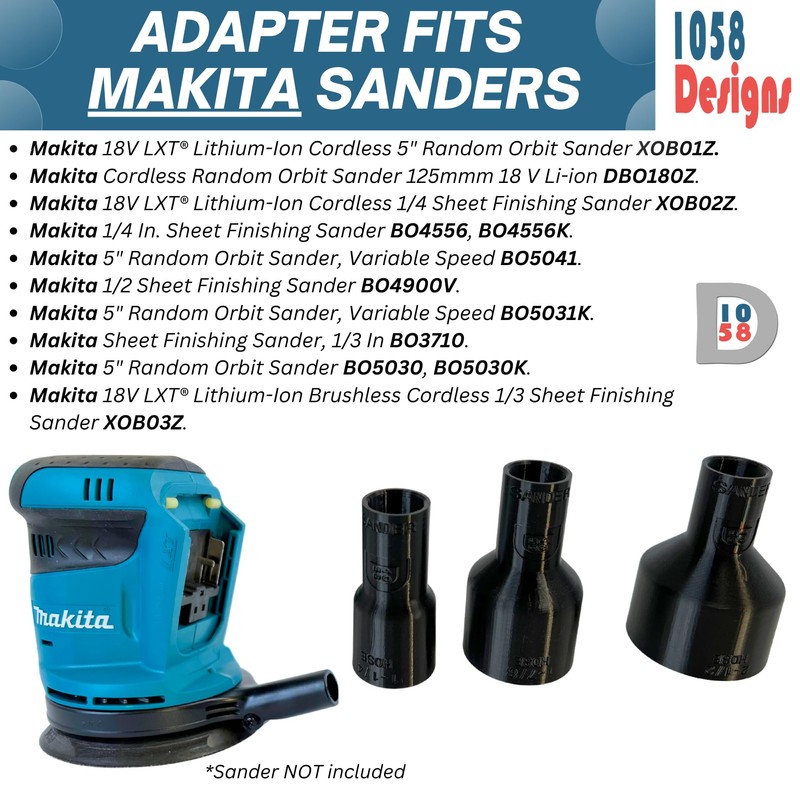 Sander Vacuum Adapter for most Makita Sanders - Shop Vac