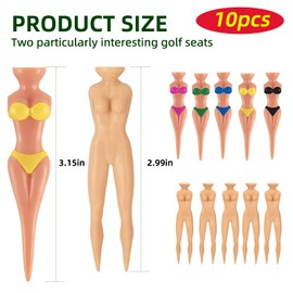 PLATEYTR Pack of 10 Funny Golf Tees Lady Bikini Girls Golf Tees 76 mm / 3 Inch Plastic Clip On Golf Tees House Ladies Golf Tees for Golf Training Accessories Uncle Gift Bachelor Party